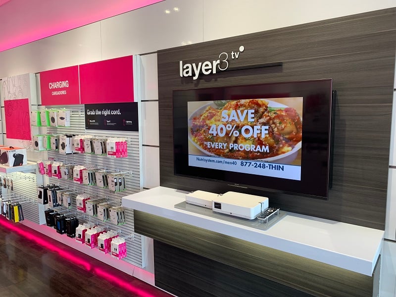 Layer3 TV in T-Mobile store Mike Dano  FierceWireless