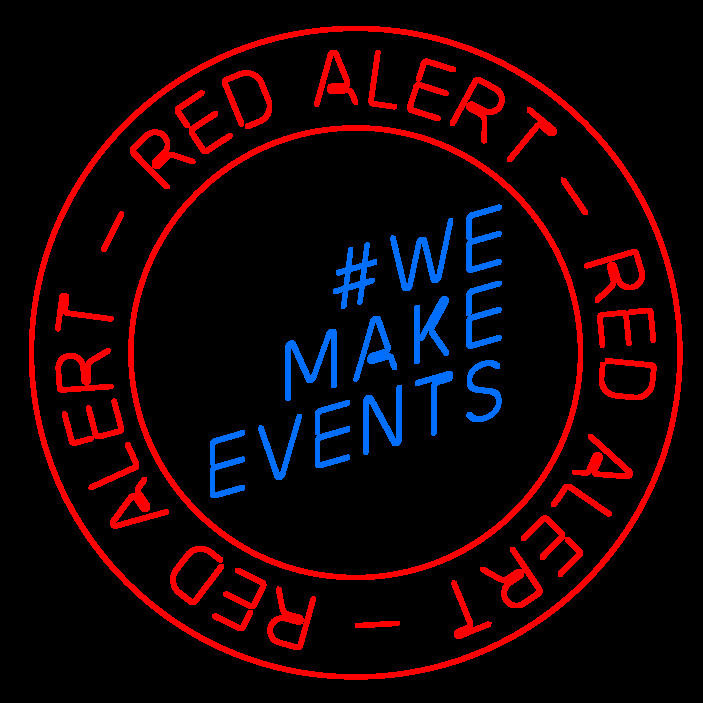 We make events logo red alert