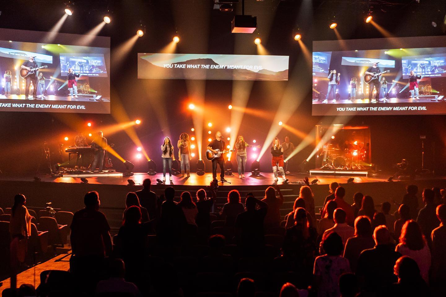 Community Christian Church Lit For Camera and Live Audience With CHAUVET Professional  