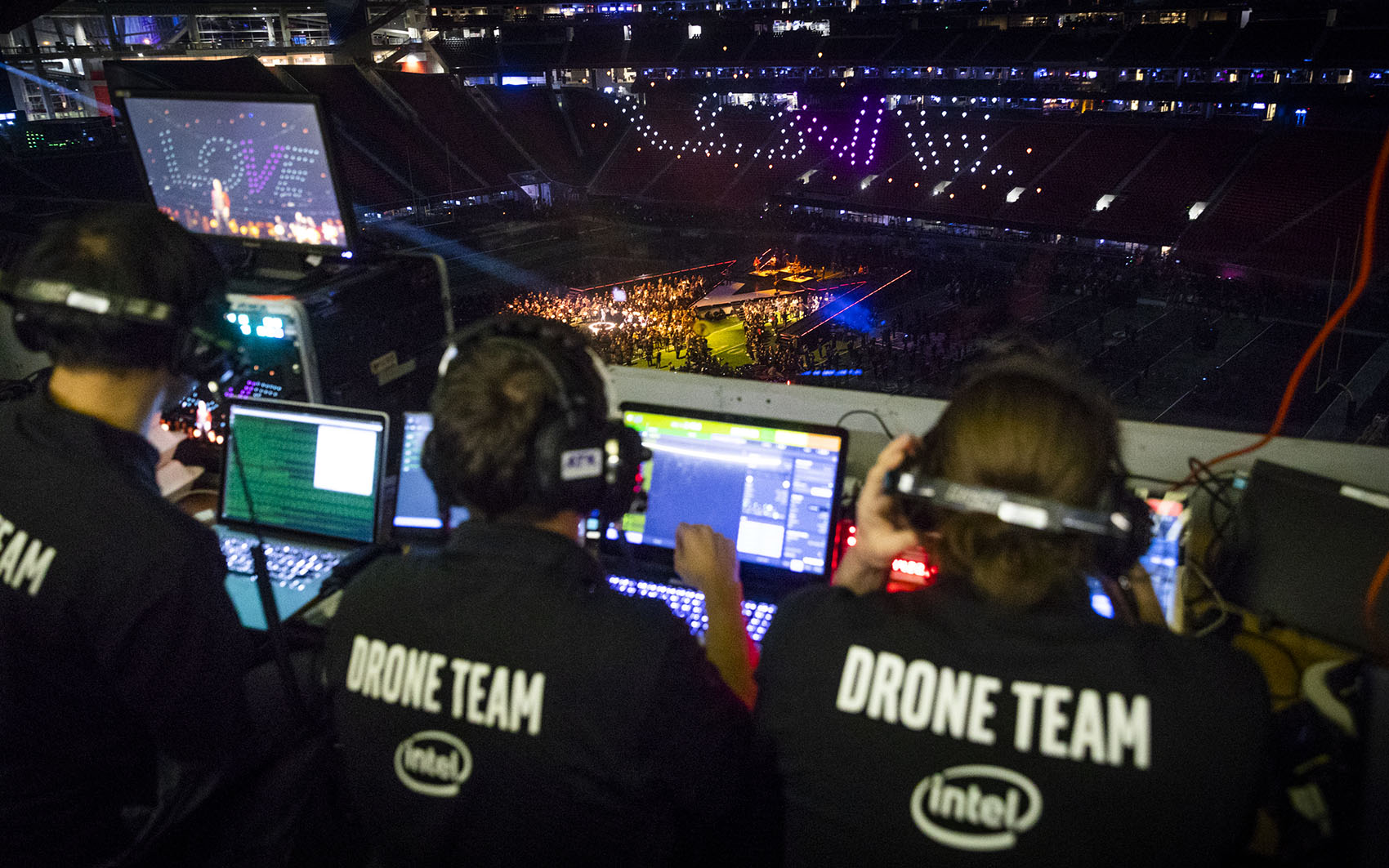 Intel Live Drone Light Show at Super Bowl LIII Halftime Show