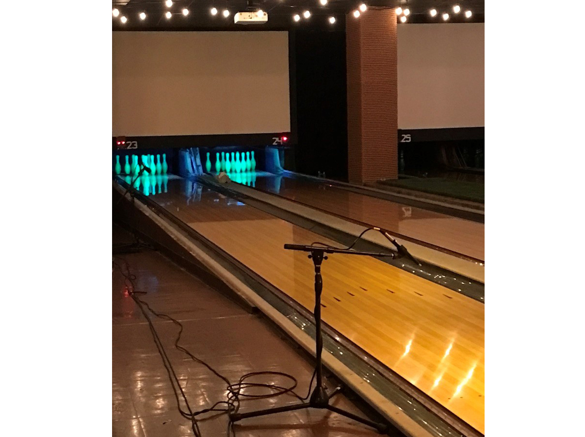 sound design for bowling alley in white noise