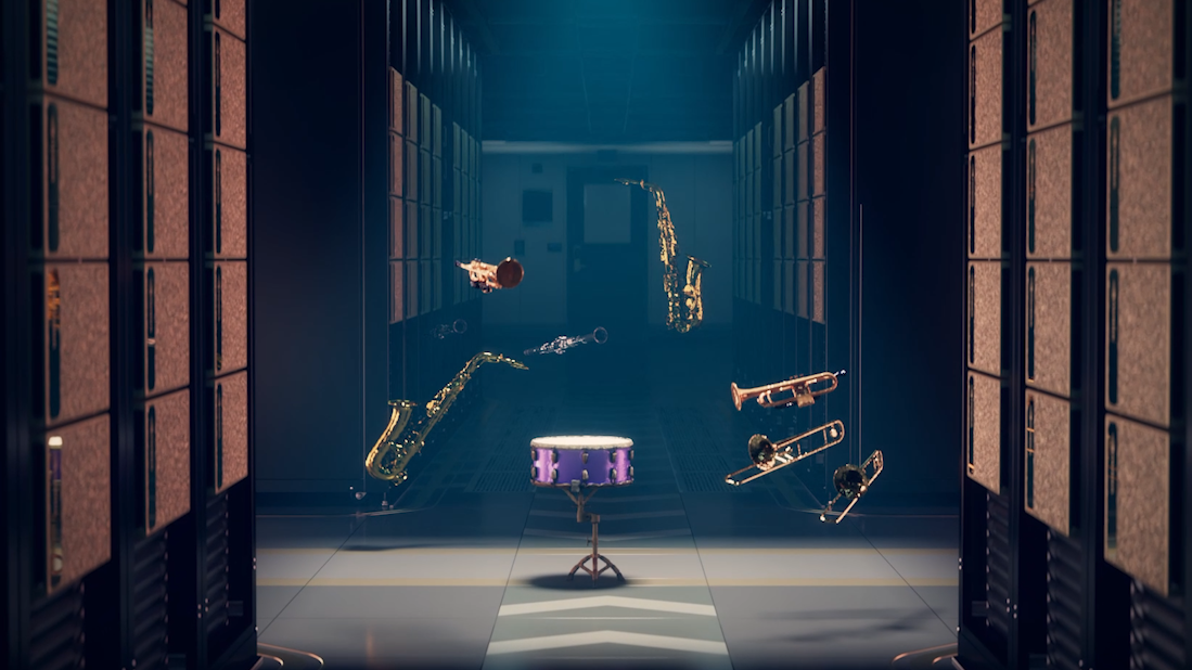 rendering of jazz instruments using Nvidia tool
