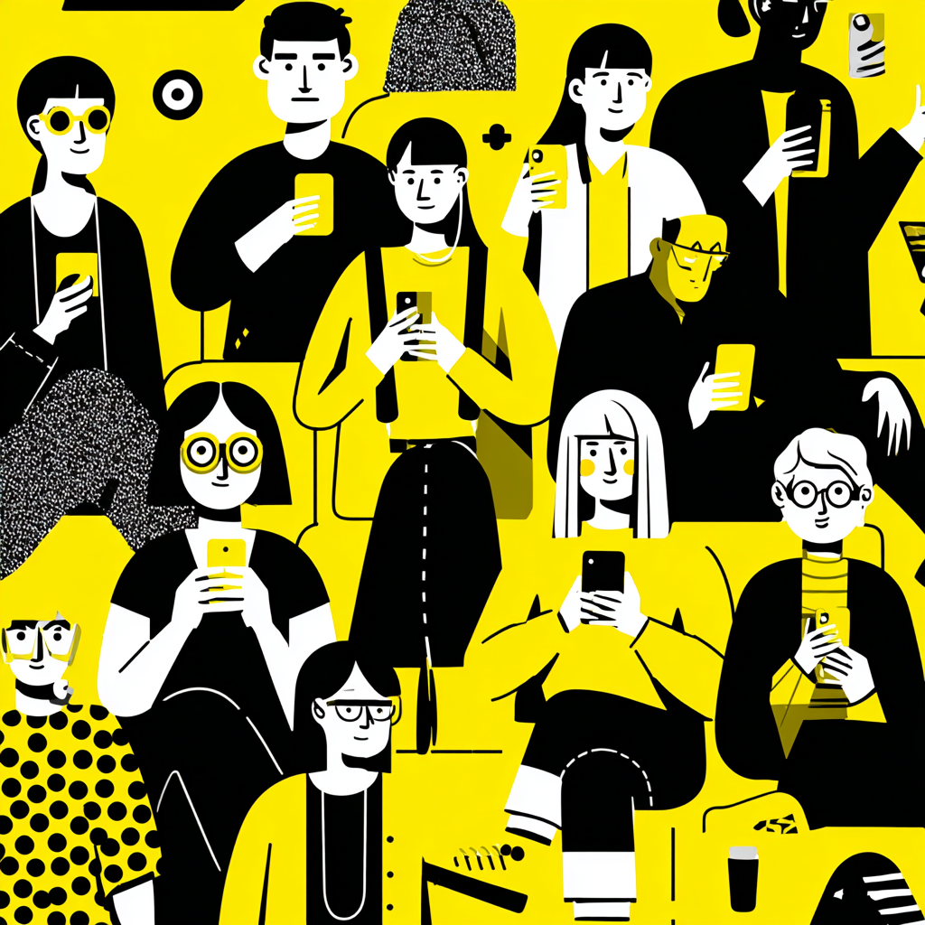 people watching content on mobile phones 