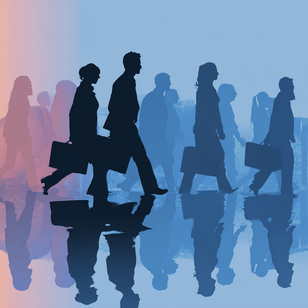 personnel changes career moves people going to work  Midjourney