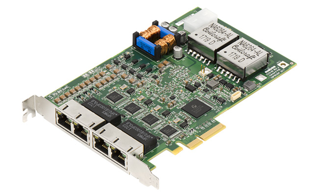 Matrox Imagings Concord PoE line of multi-port Gigabit Ethernet GigE adaptors with Power-over-Ethernet PoE for GigE Vi