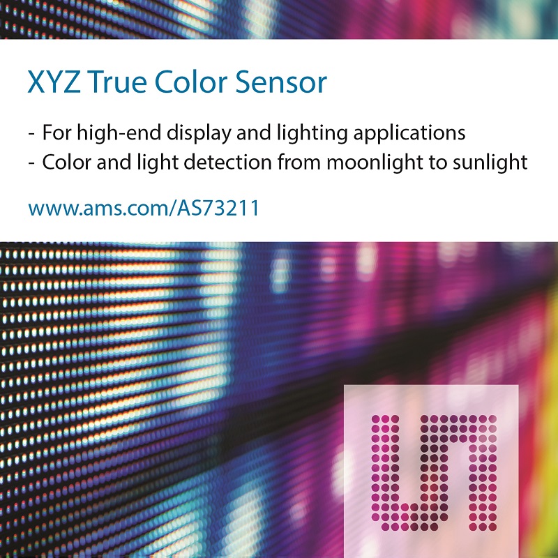 AS73211 XYZ tri-stimulus color sensor from ams 