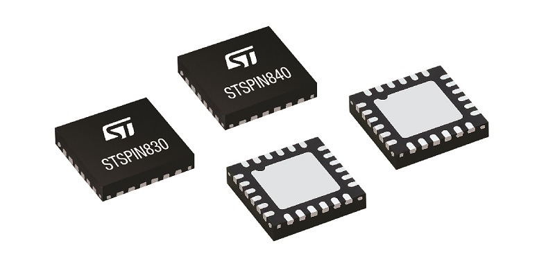 STMicroelectronics STSPIN830 and STSPIN840 single-chip motor drivers