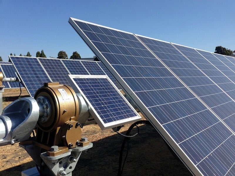 Two-sided solar panels that track the sun produce a third more energy