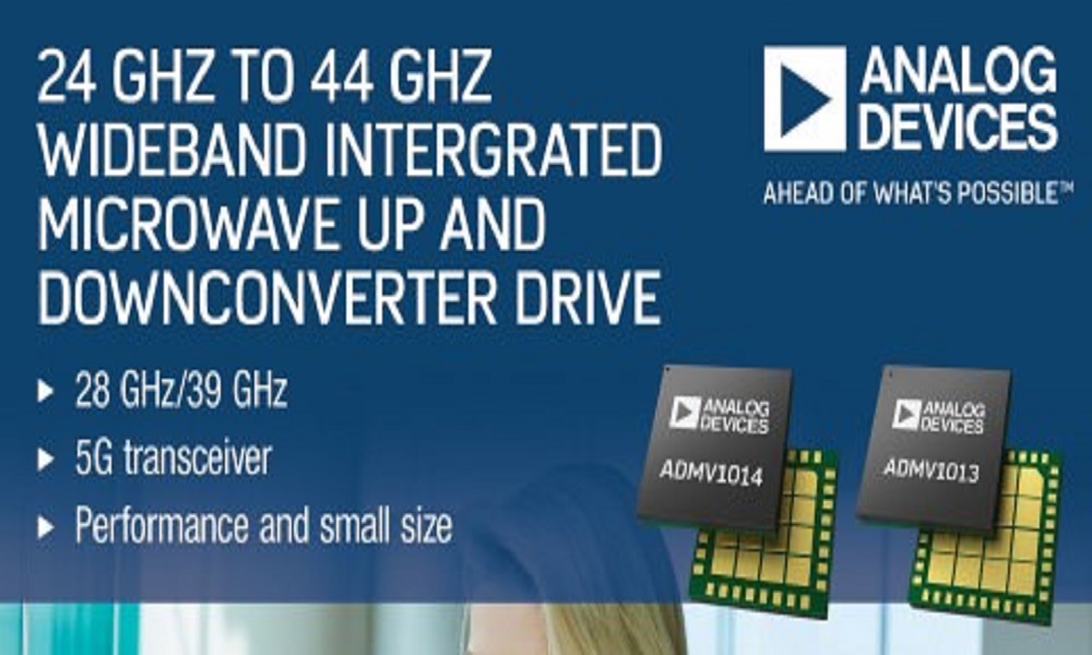 Analog Devices ADMV1013 and ADMV1014 paired highly-integrated microwave upconverter and downconverter