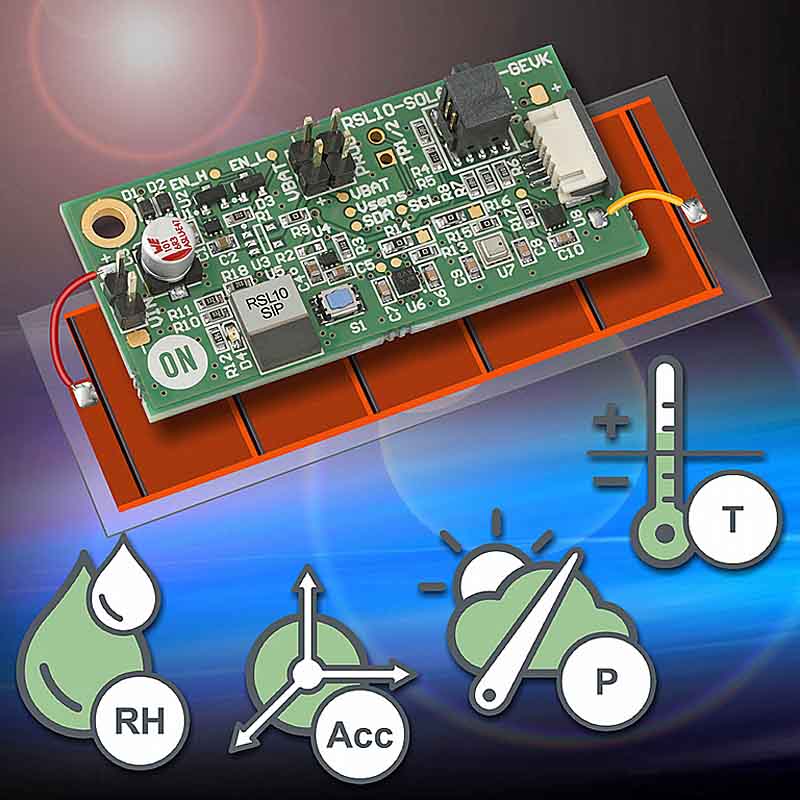 ON Semiconductors RSL10 Multi-Sensor Platform is powered by a solar cell 