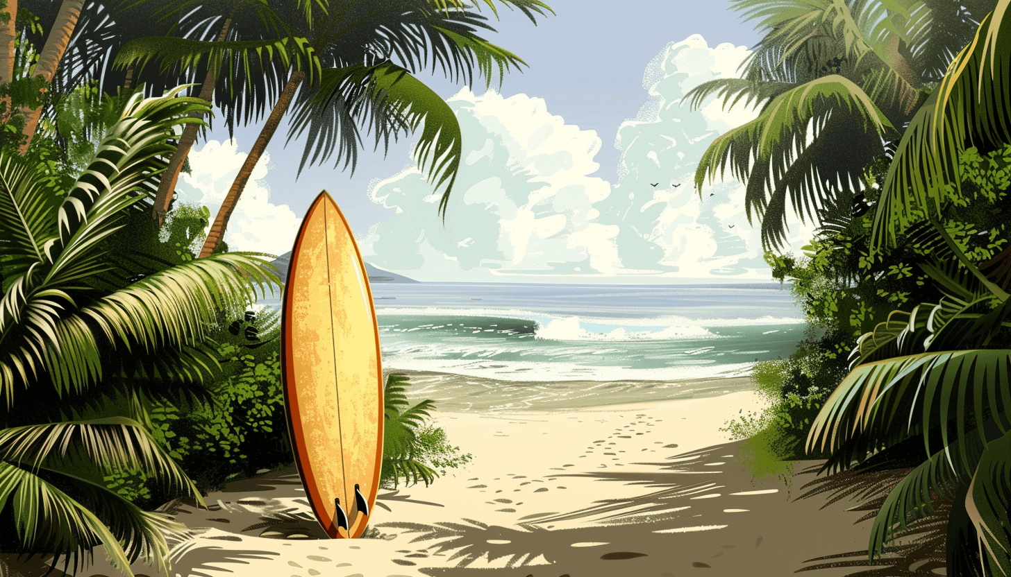 surf board on beach