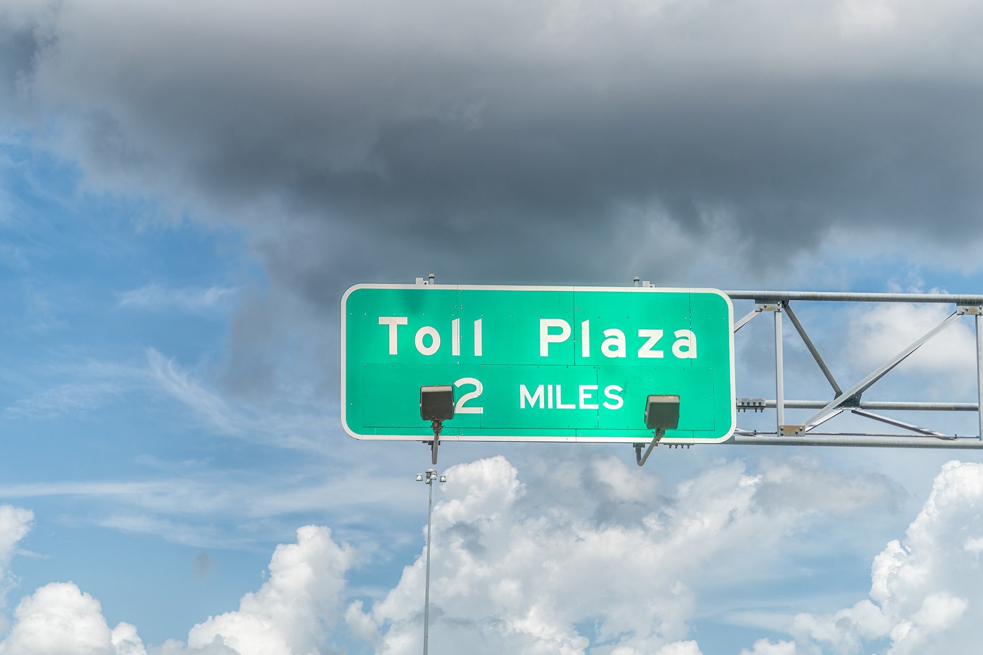 toll plaza sign