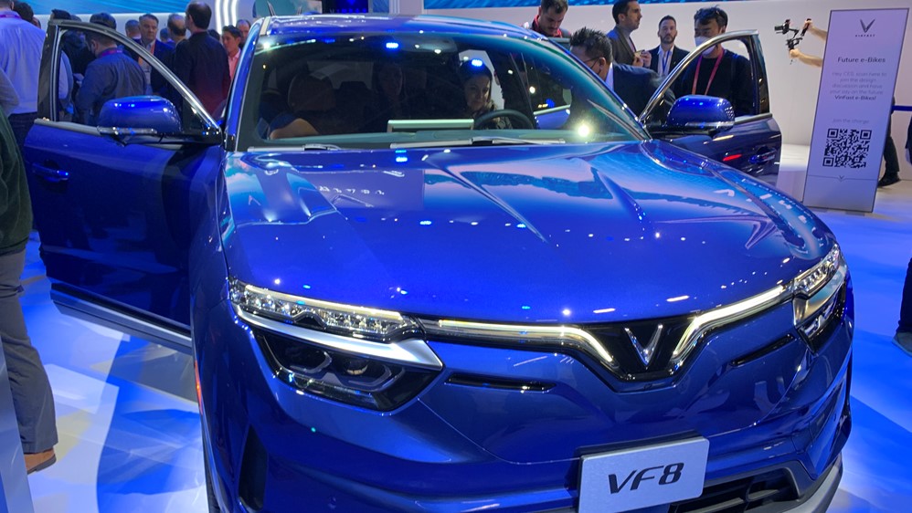 VinFast Vf8 electric vehicle at CES 2023 from Vietnam