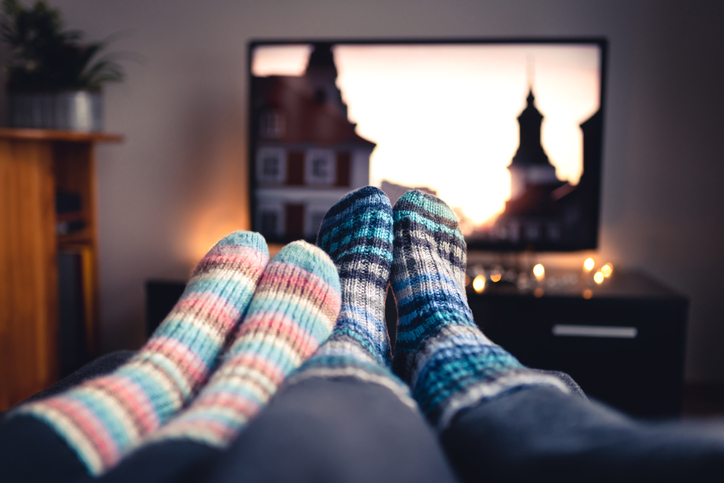watching tv feet up  getty images