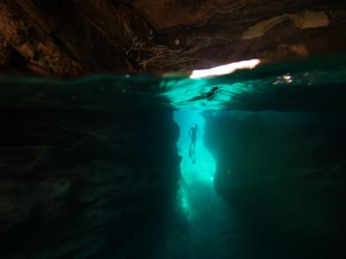 Anguilla cave swimming