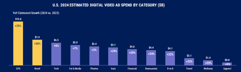 IAB US 2024 digtial video ad spend by category