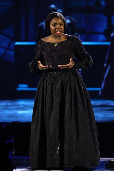 Joaquina Kalukango performs a number from Paradise Square. Photo by Theo Wargo/Getty Images for Tony Awards Productions