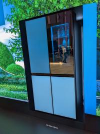 LG's MoodUP fridge, as seen on the IFA show floor, looks kind of blue.