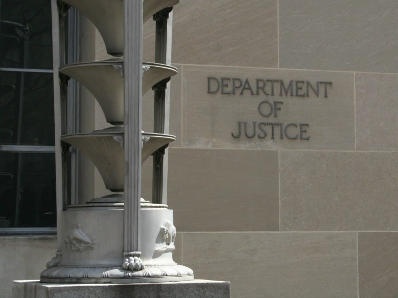 Justice Department building inscription