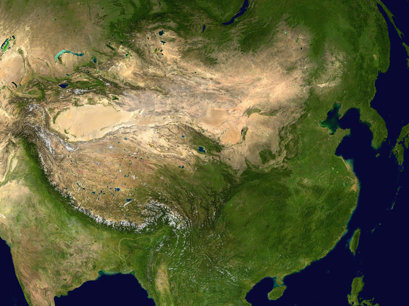 Satellite image of China