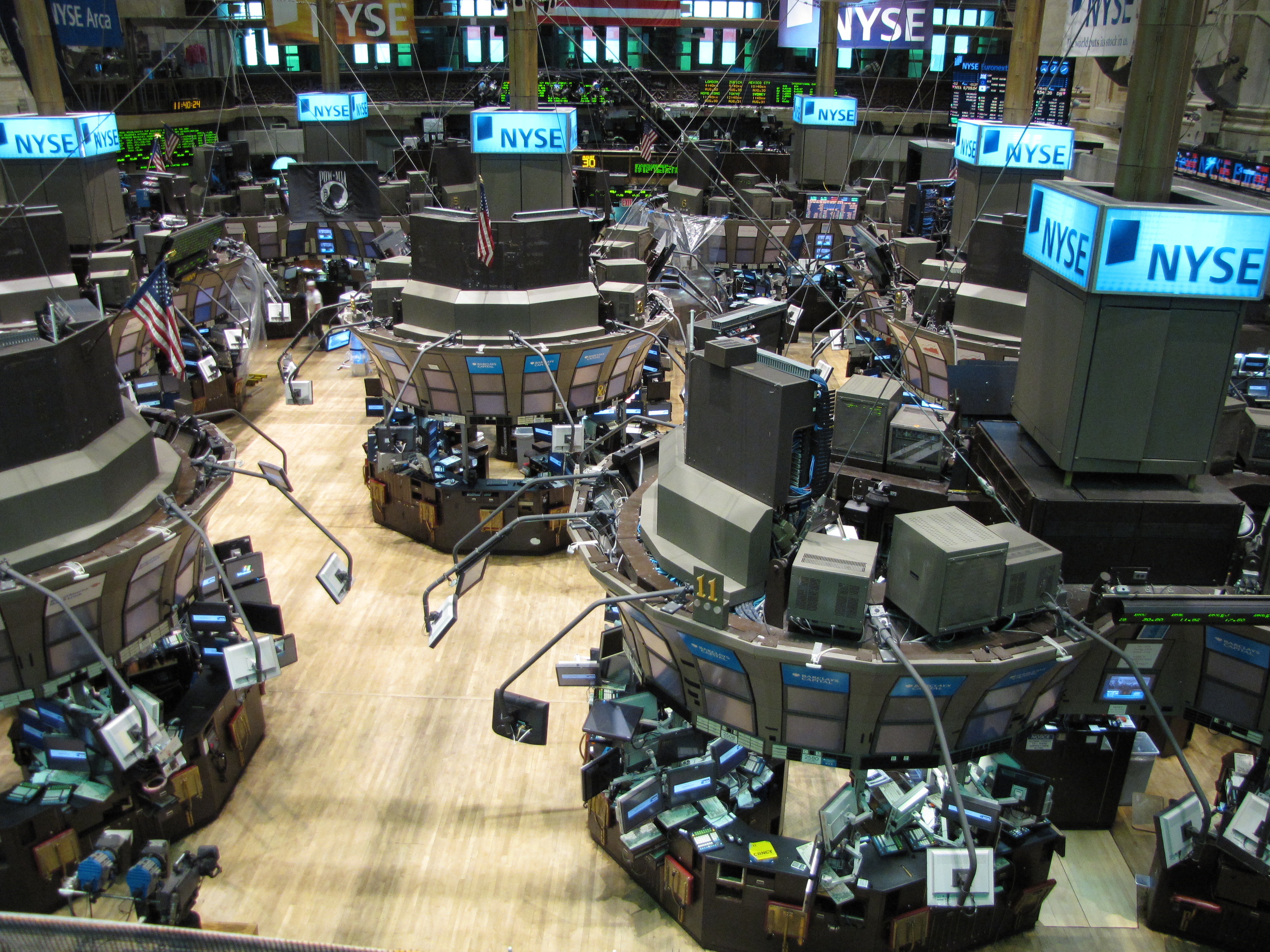 Stock exchange floor
