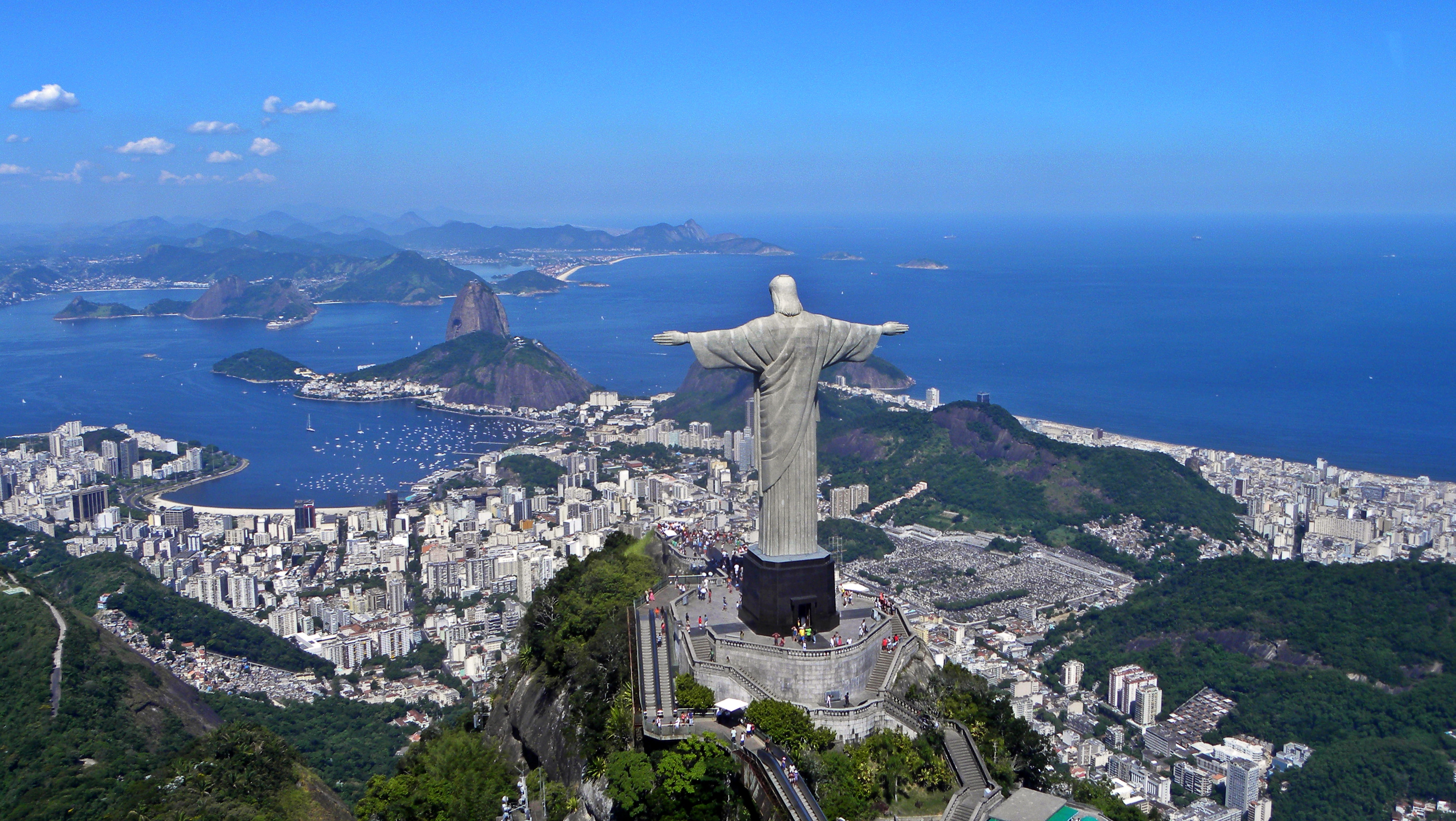 A statue of Christ above Rio de Janiero
