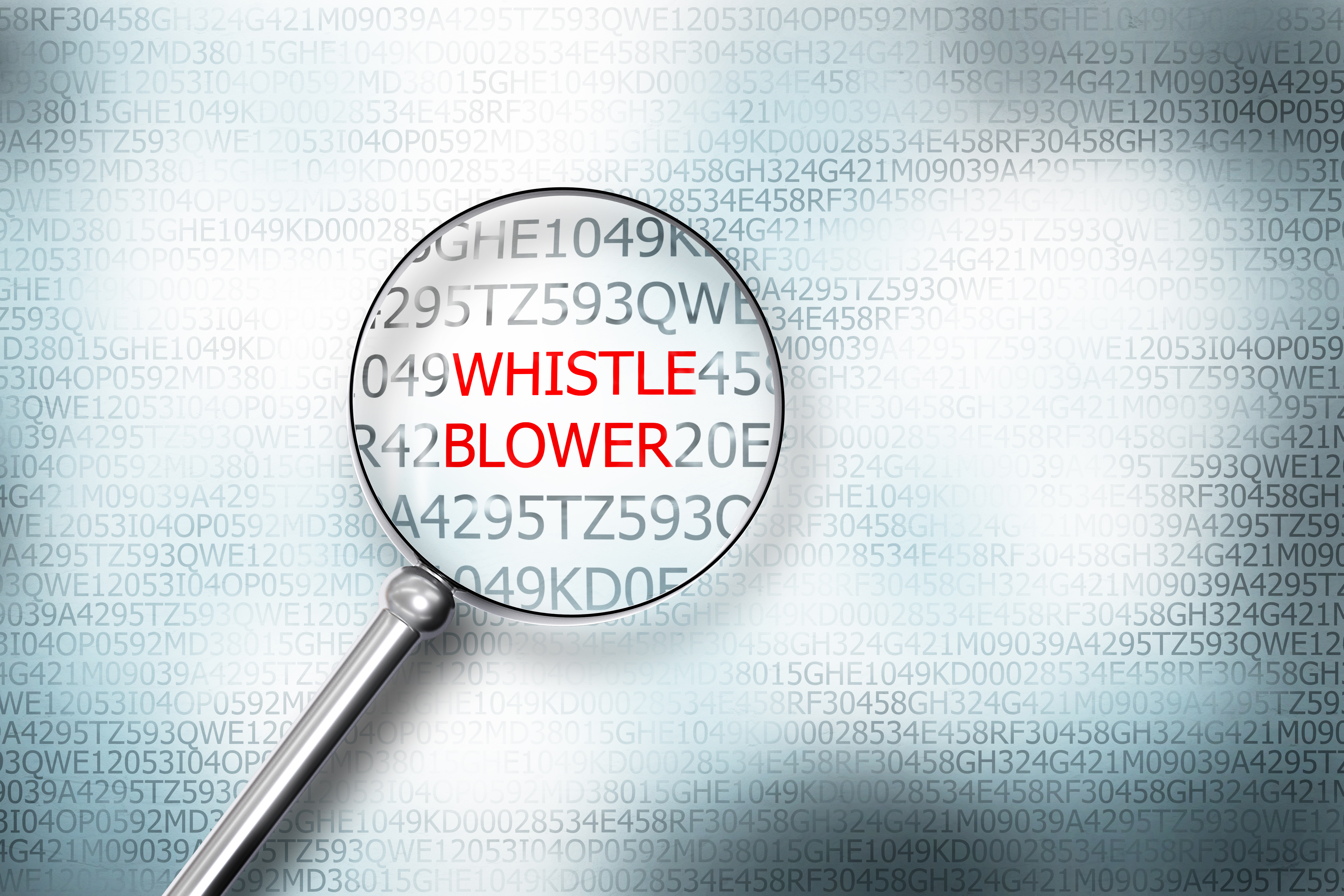 magnifying glass over word whistleblower