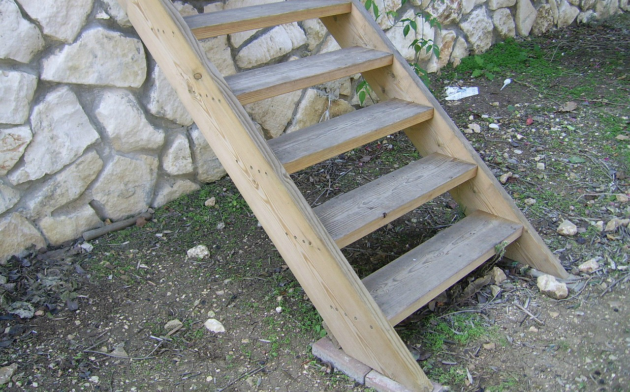 An old wooden ladder