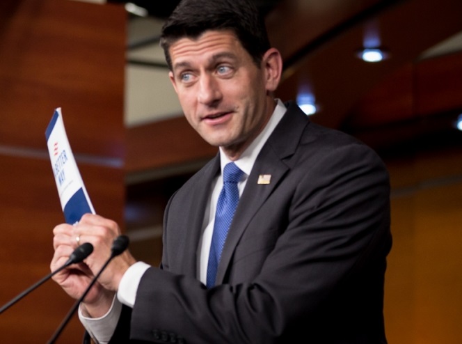 Paul Ryan holding a piece of paper