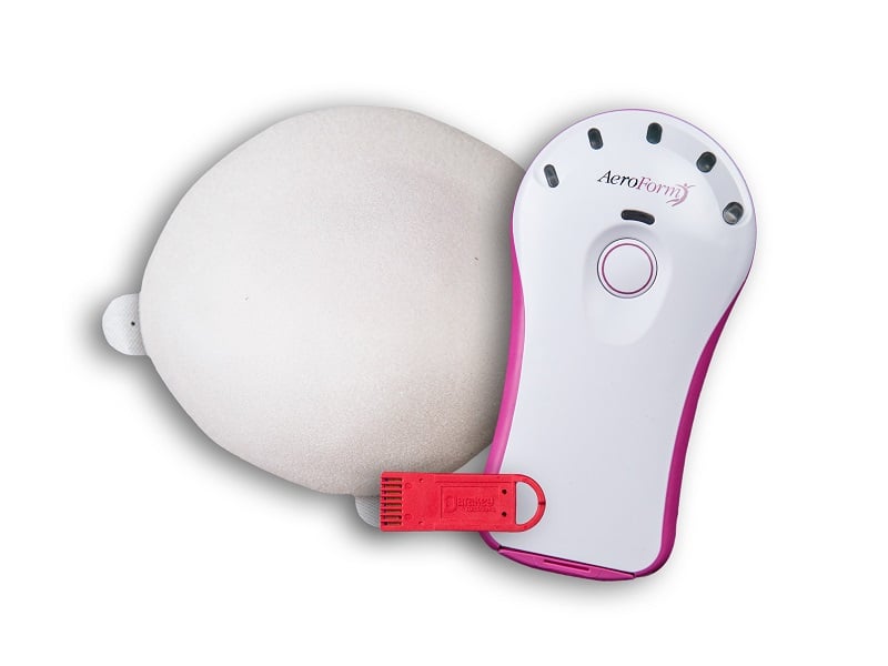 AeroForm tissue expander and wireless controller on white background