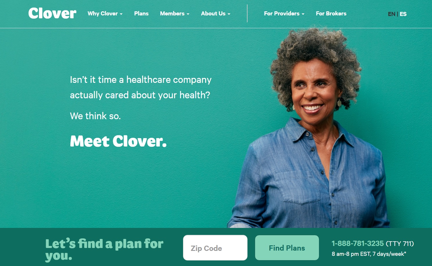 screenshot of Clover Health website