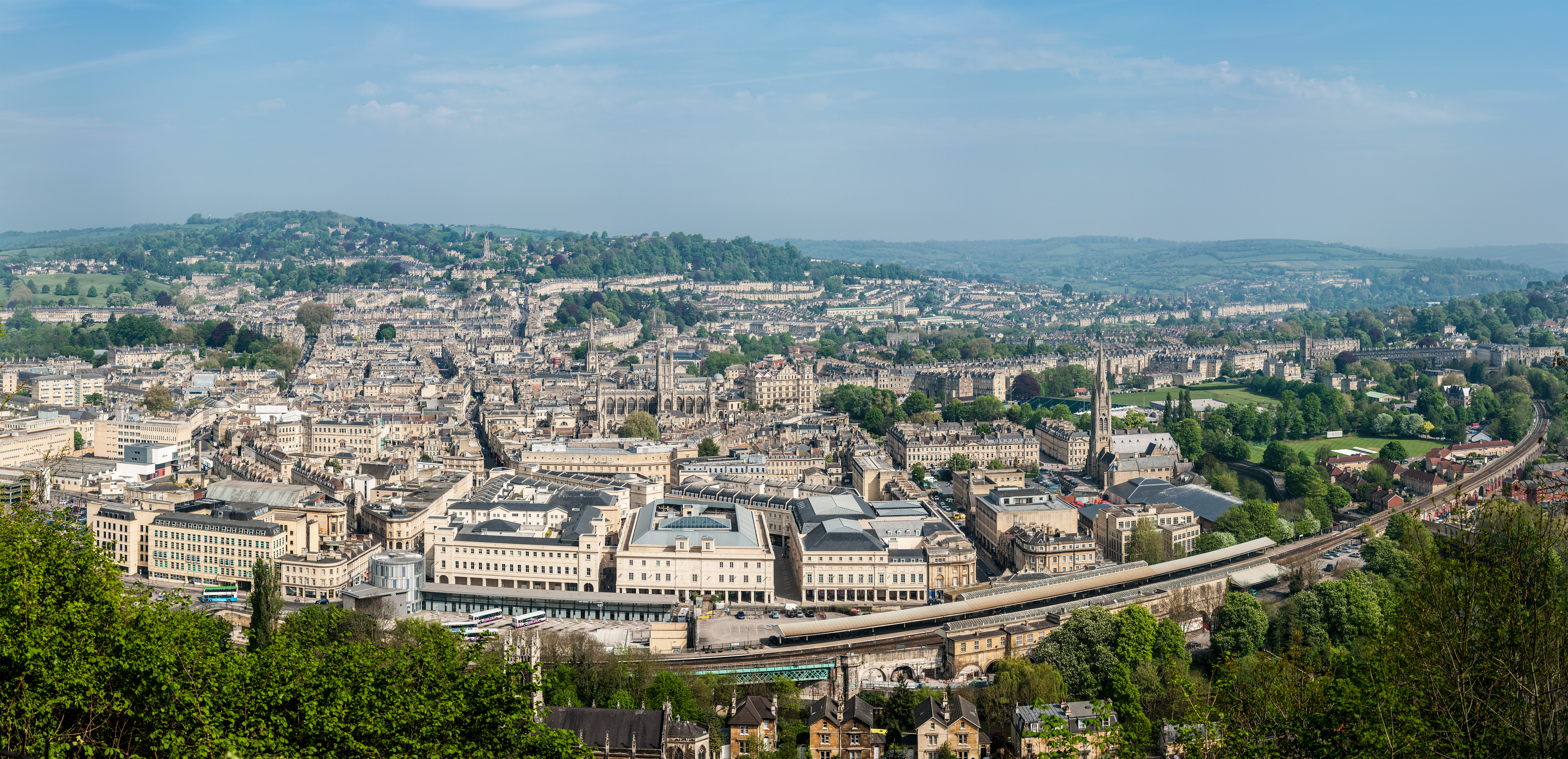 A view of the city center of Bath UK
