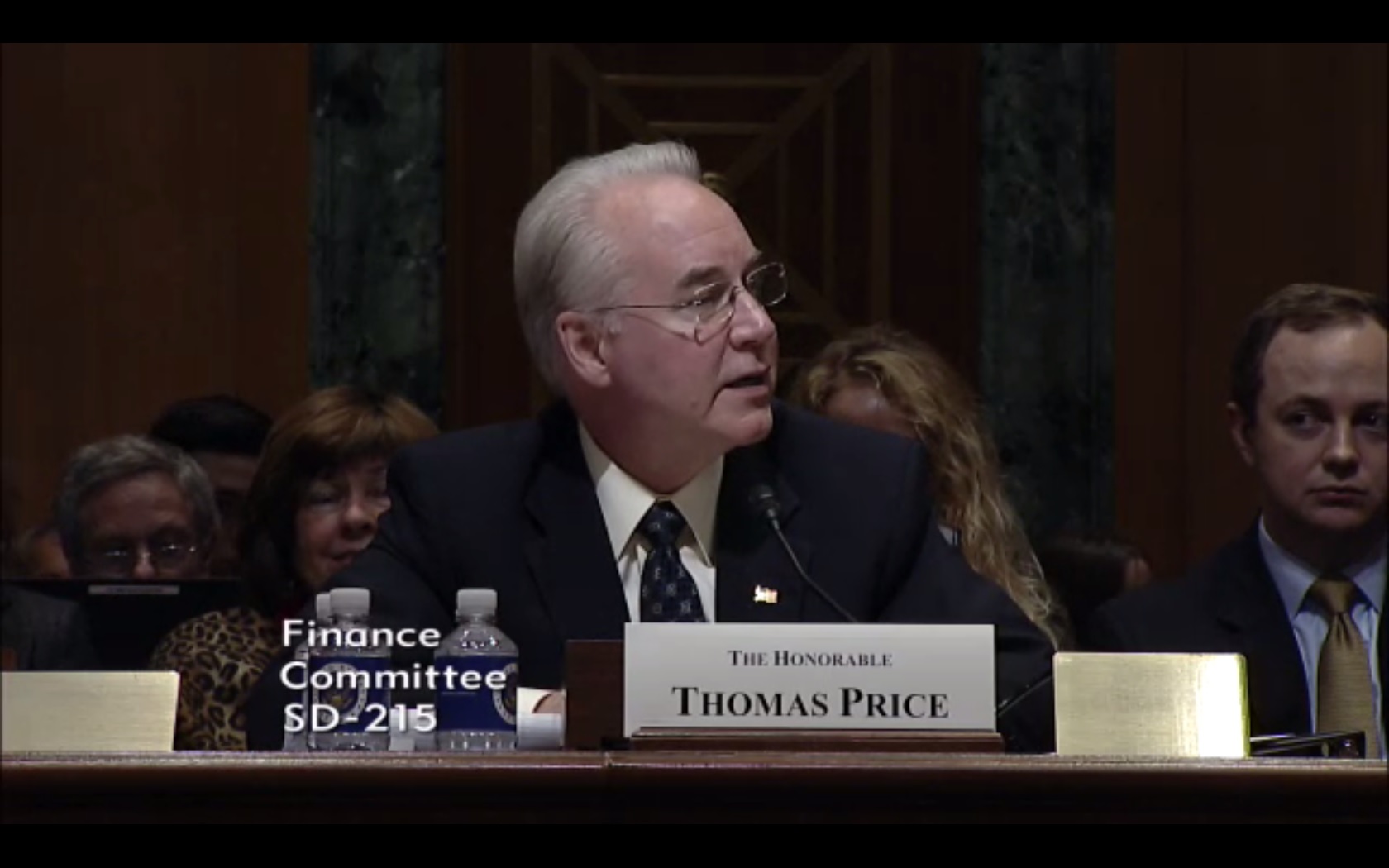 Tom Price speaking at hearing