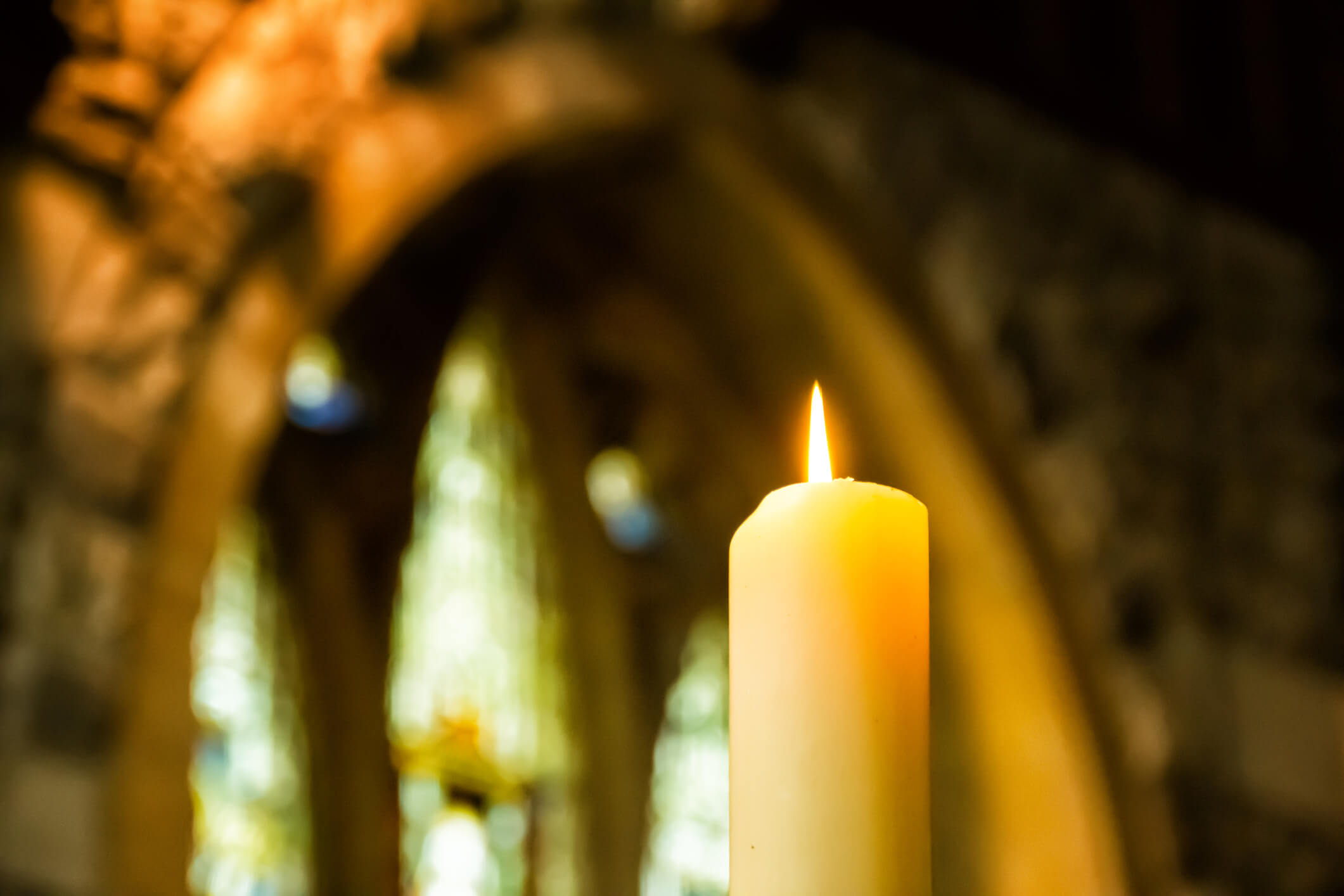 Memorial candle in church