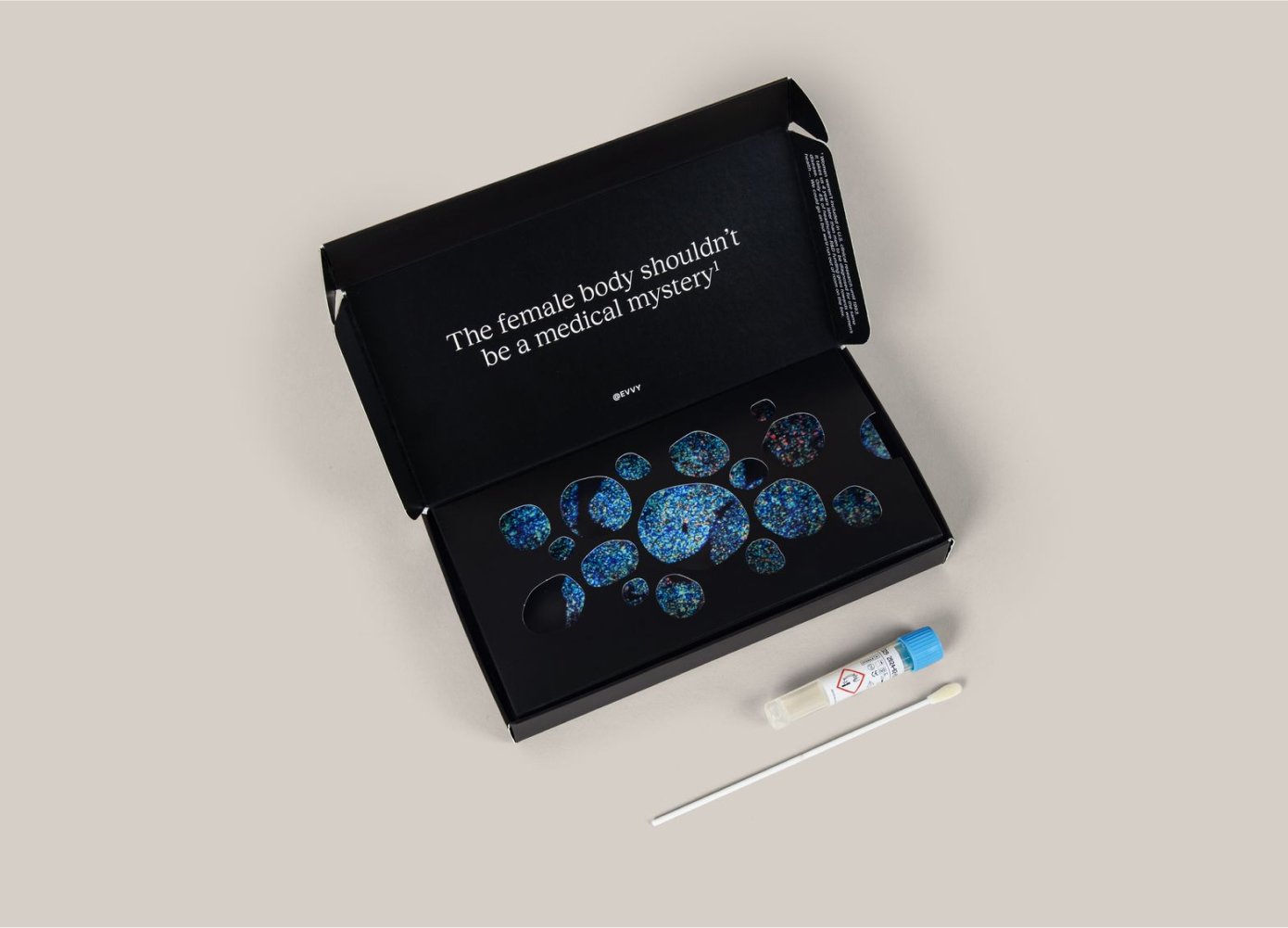 Startup Evvys vaginal health testing kit box
