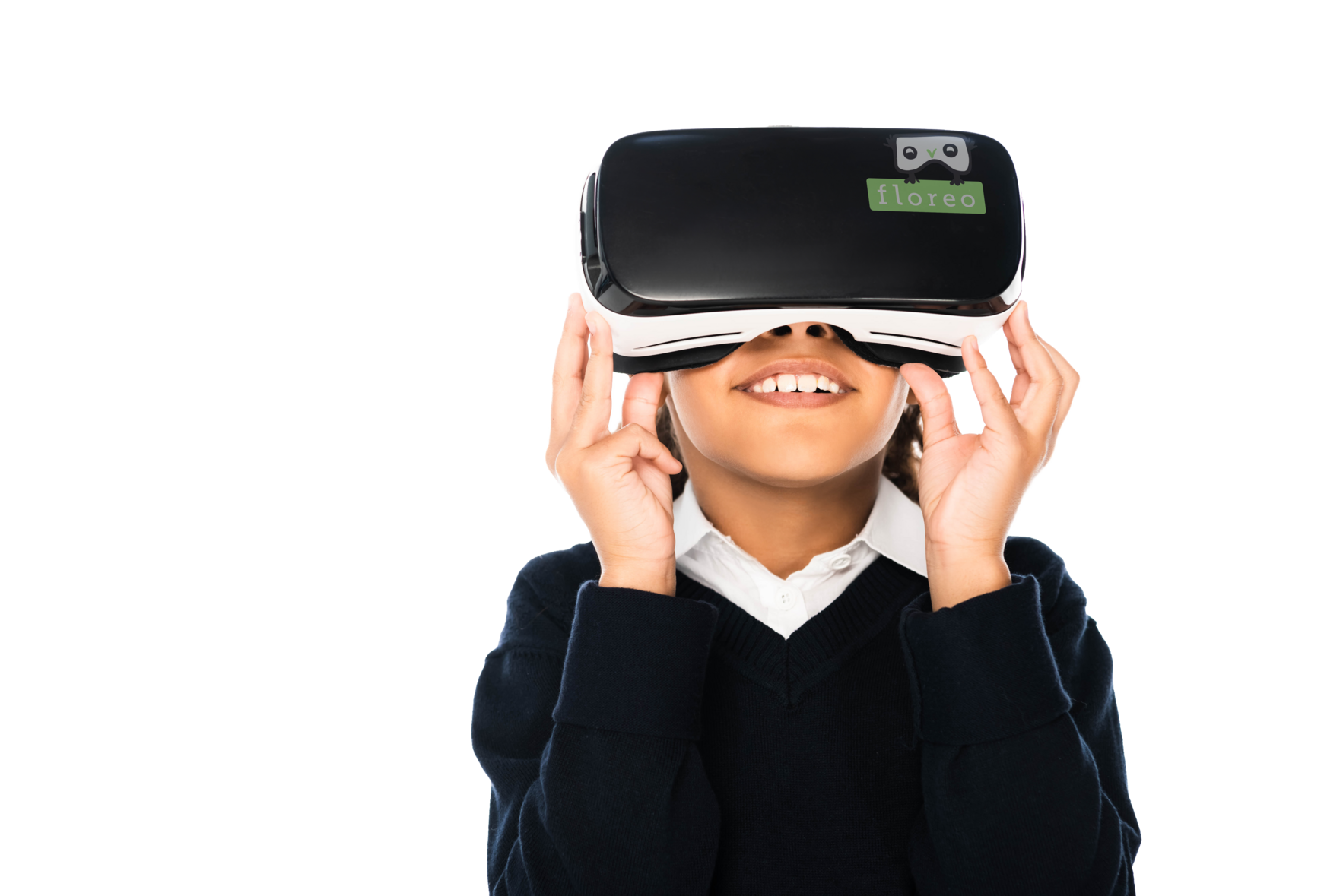 VR headset with Floreo logo