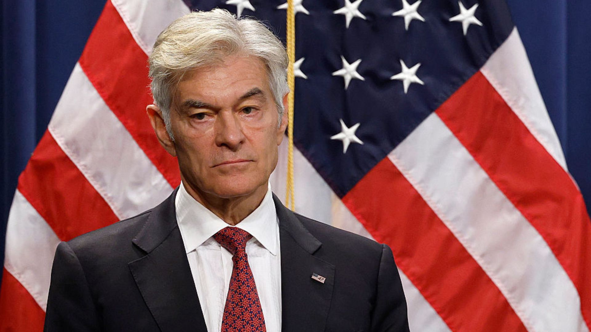 CMS Administrator Mehmet Oz MD attends a press conference announcing the largest healthcare fraud case in history at the