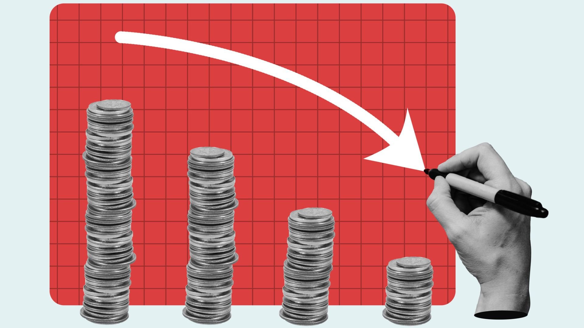 Earnings decrease concept