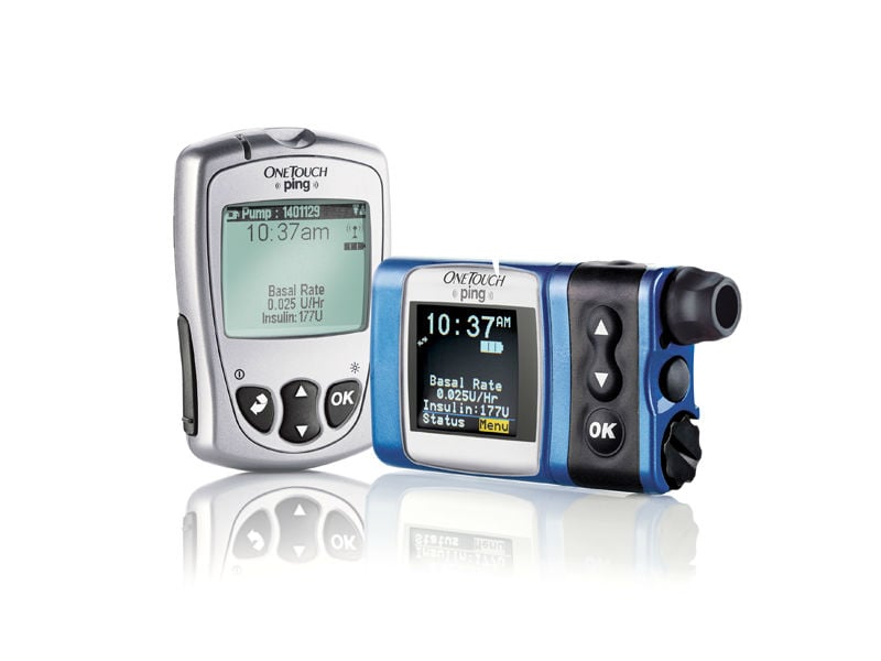 Animas OneTouch Ping insulin system comprising meter remote and insulin pump