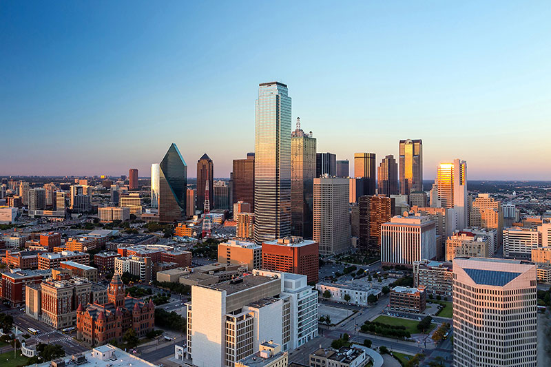 Aerial view of Dallas Texas