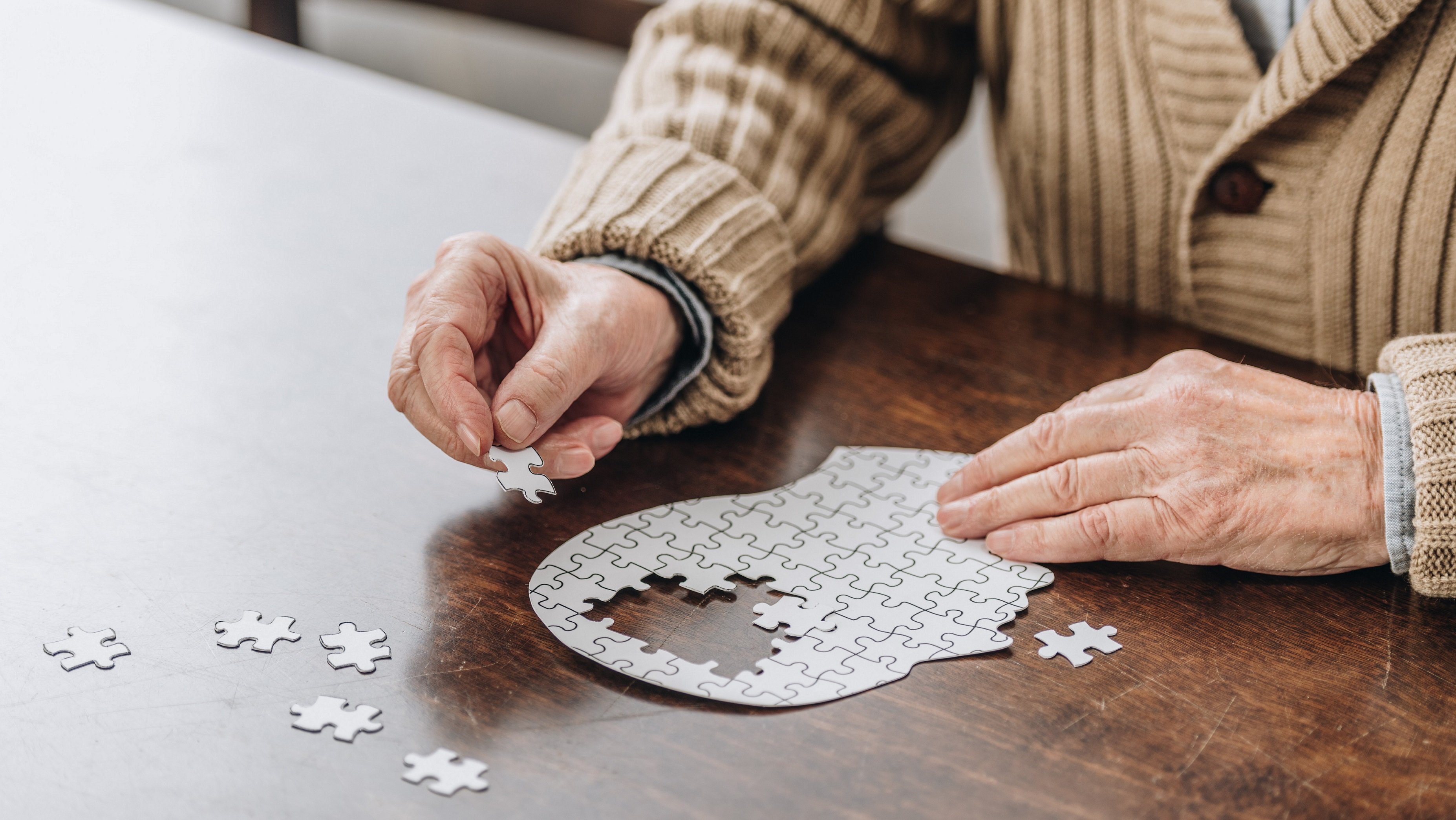 Alzheimers disease cognitive decline senior puzzle brain