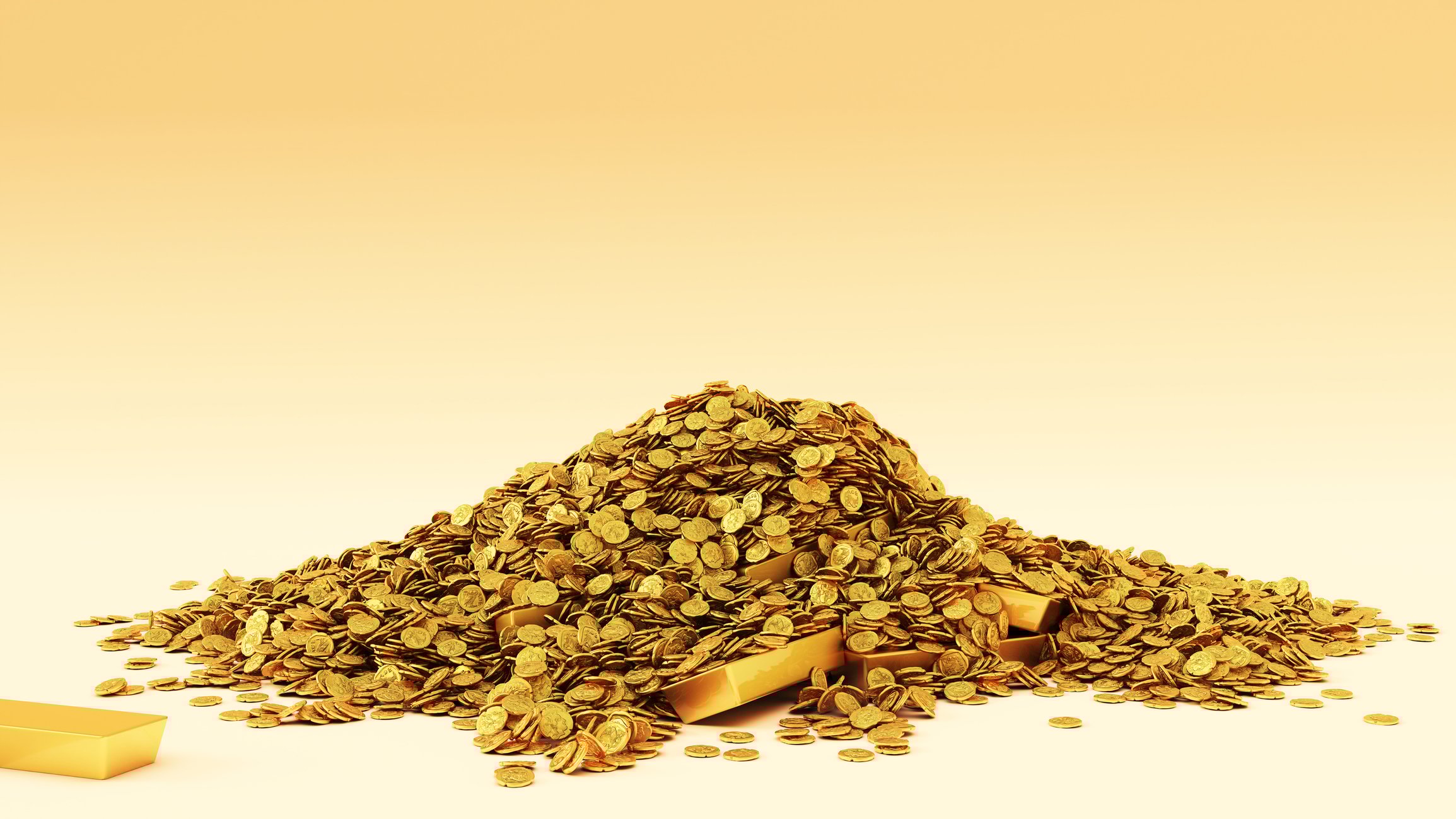 gold coins and bars