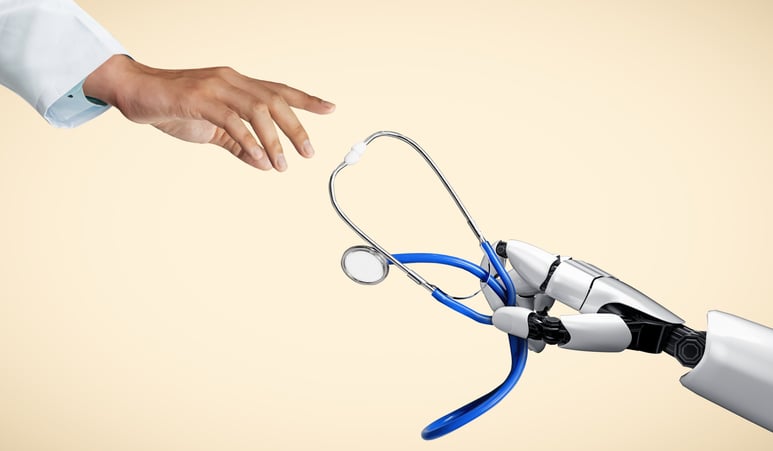 cyber hand helping doctor
