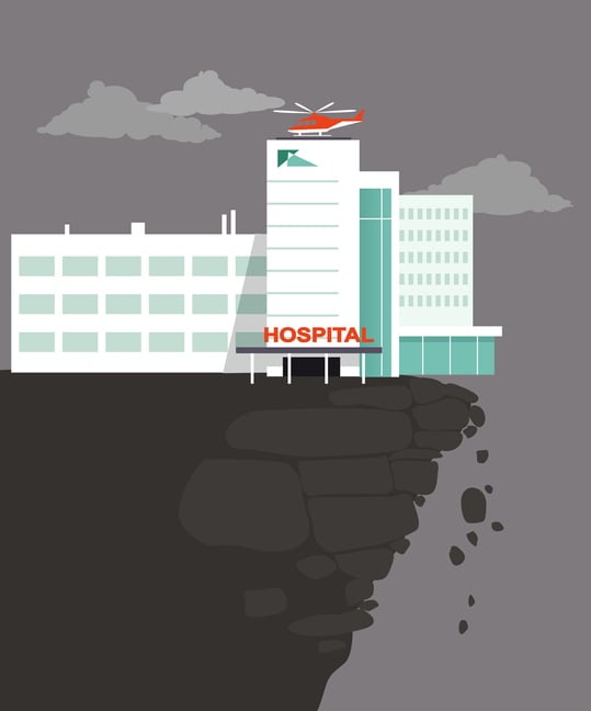 rural hospital on a cliff
