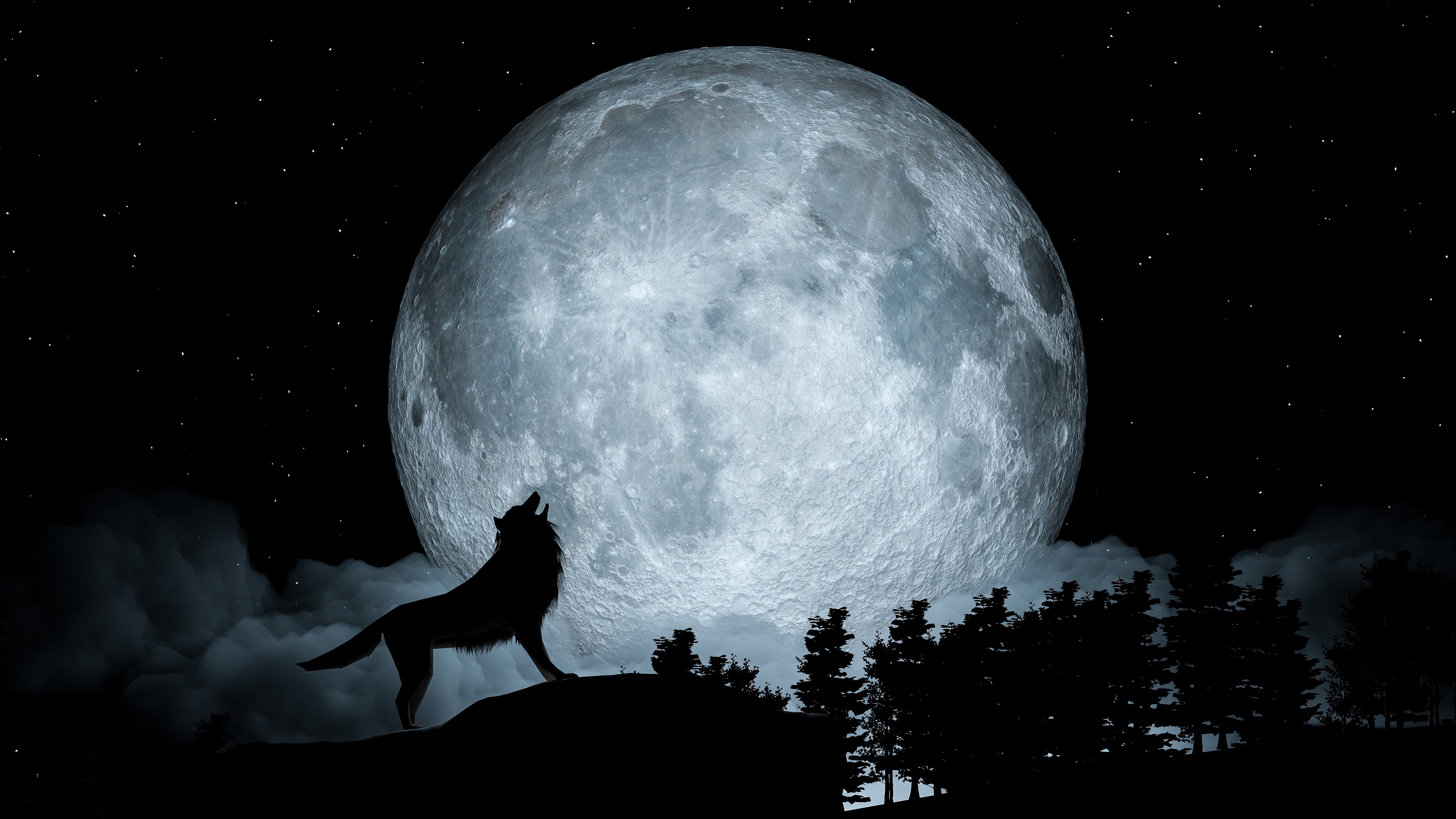 Werewolf moon wolf howl night