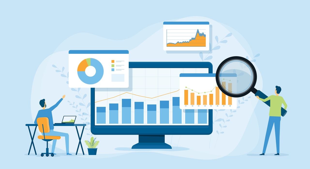illustration of business data analytics