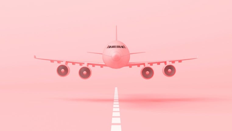 pink plane airplane fly