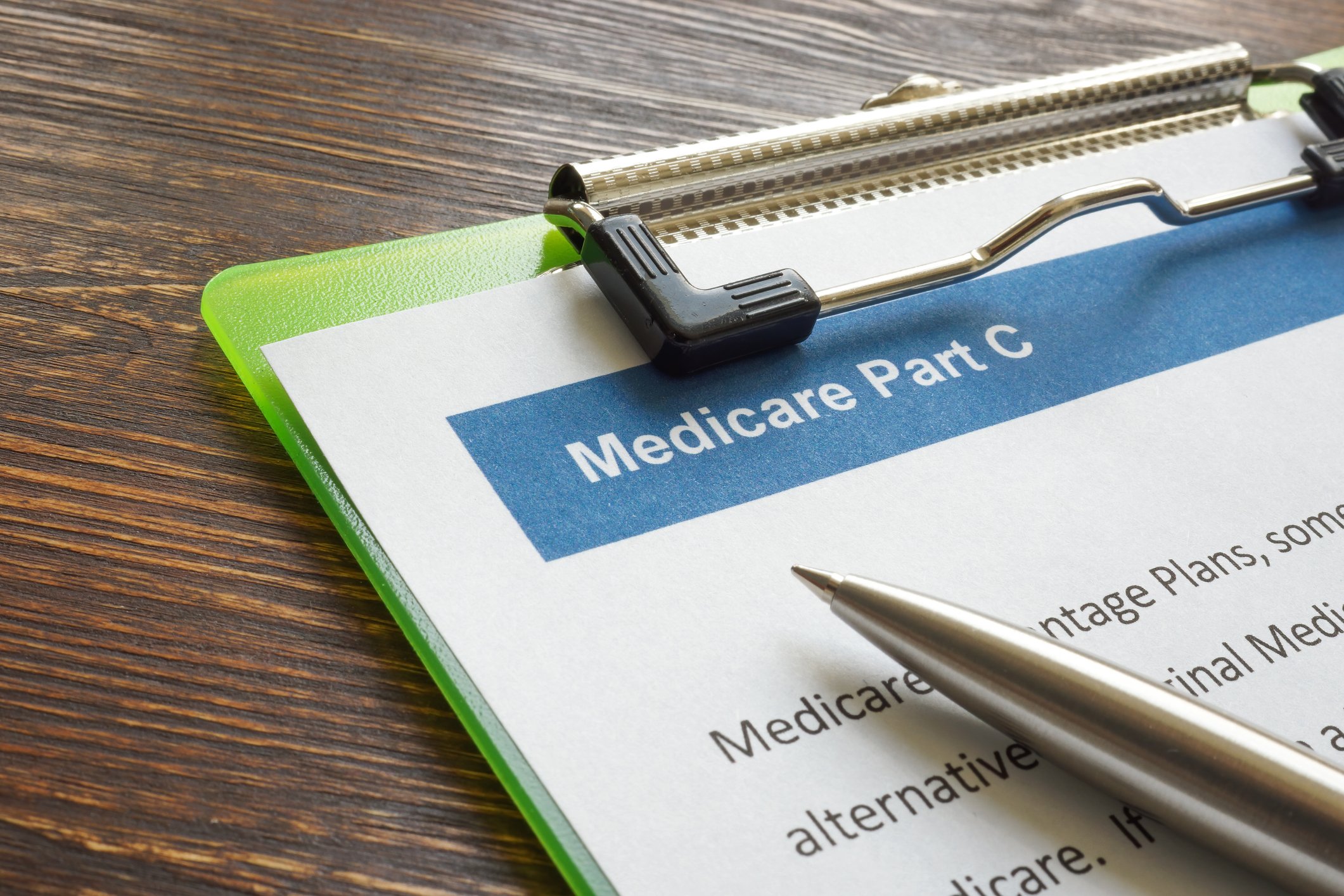 A clipboard with a paper that reads Medicare Part C