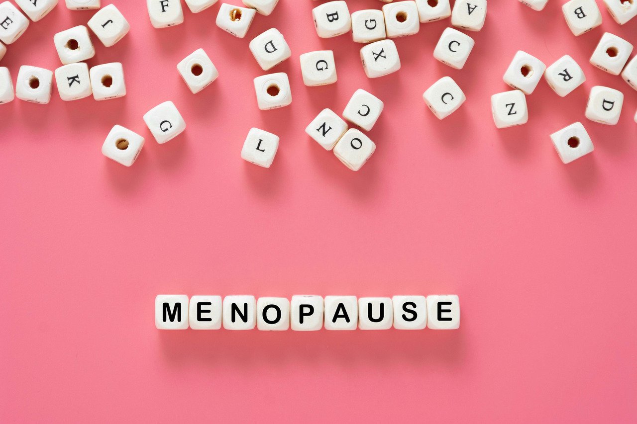illustration of the word menopause in block letters