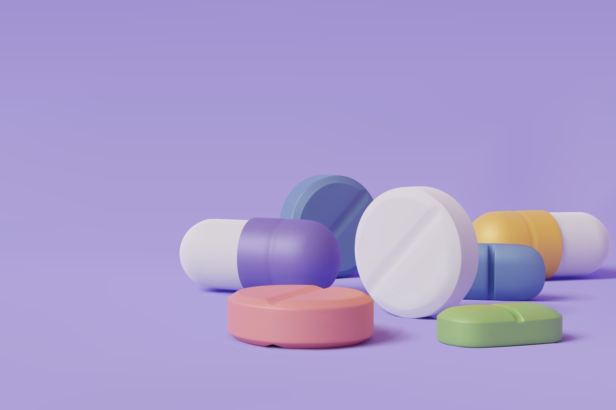 An illustration of multiple types of pills